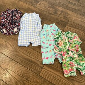 Janie and Jack Baby Girls Swimsuits Rash guards Size 3-6‎ months